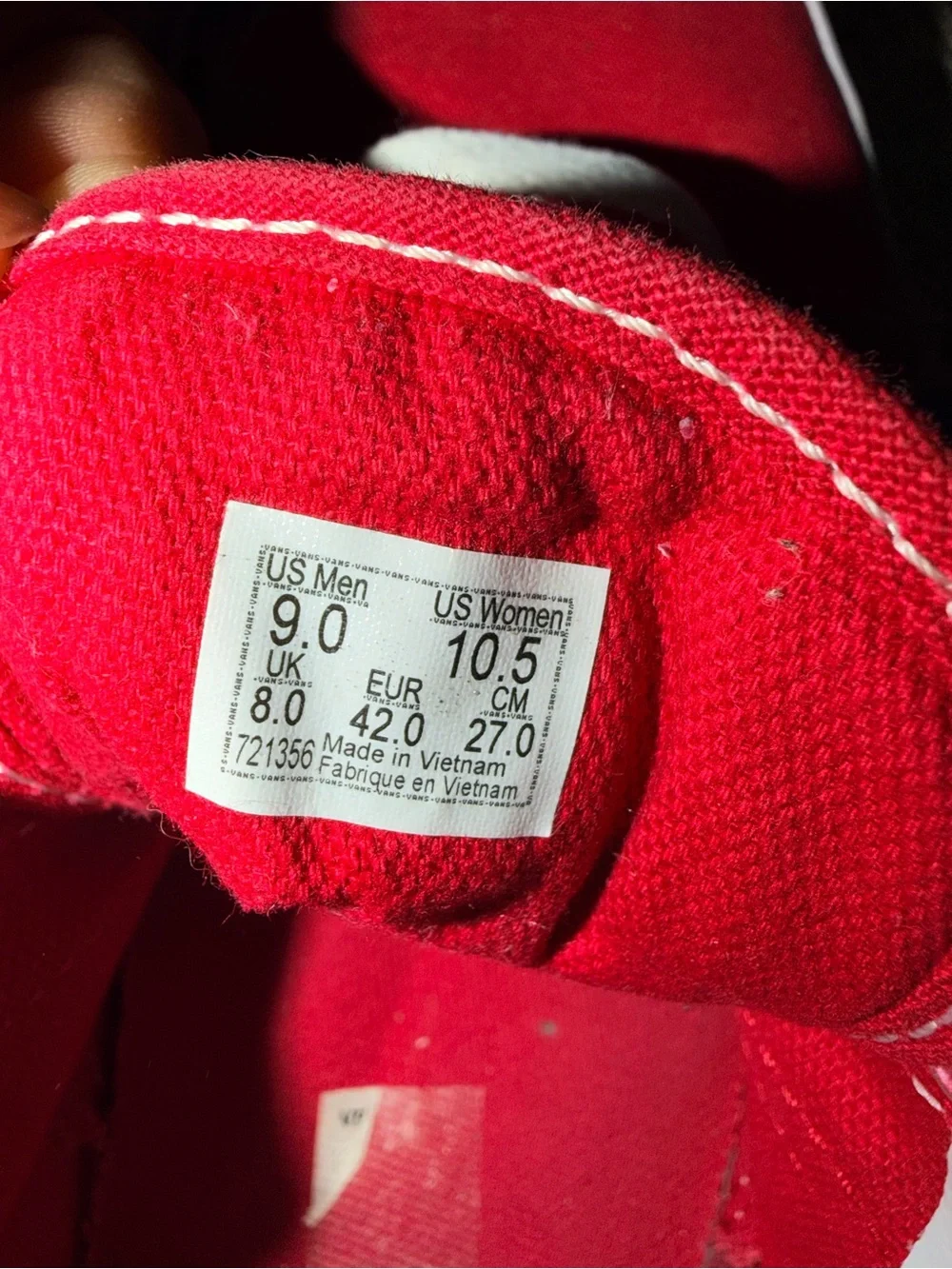 Vans red sneakers